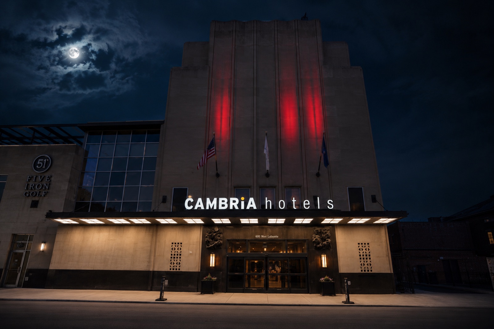Cambria Hotels exterior at night